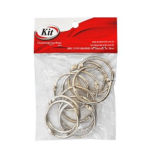 Kit Com 10 Argolas Articulada Prata 38mm P/ Encadernação Kit