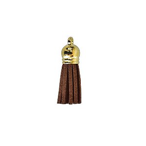 Pingente Tassel De Camurça 3 cm MF-46 Marrom Escuro 12 Un - KIT