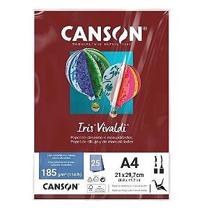 Papel Canson Iris Vivaldi Grená com 25 Folhas A4 185g - 66661513