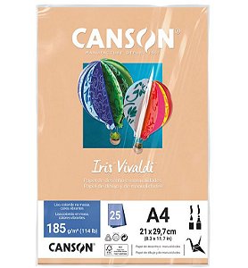 Papel Canson Iris Vivaldi Casca De Ovo com 25 Folhas A4 185g - 66661501