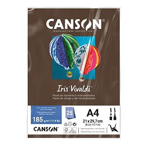 Papel Canson Iris Vivaldi Chocolate com 25 Folhas A4 185g - 66661530
