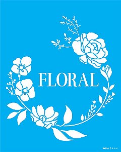 Stencil Opa 20x25 - 3444 - Palavras Floral E Flores