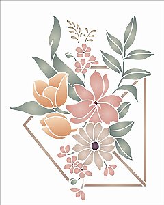 Stencil Opa 20x25 - 3437 - Envelope E Flores