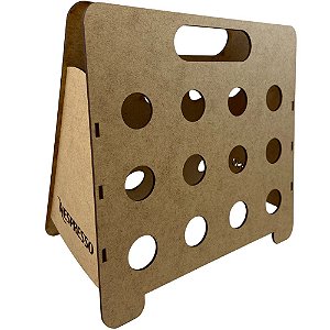 Porta Capsula Maleta Nespresso A Laser 26x26x13 Em MDF