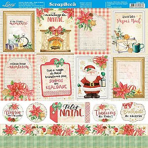 Papel Para Scrapbook Dupla Face 30,5 cm x 30,5 cm - SDN-140 - Scrap Duplo Natal - Coleção Tradições De Natal