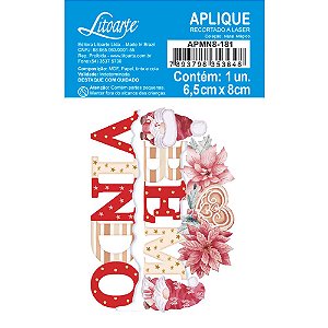 Aplique Em Papel E MDF - APMN8-181 - Coleção Natal Mágico - Bem Vindo