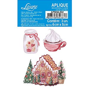 Aplique Em Papel E MDF - APMN6-002- Coleção Natal Mágico - Casa De Gengibre