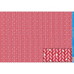 Papel para Decoupage Natal 50x34 - Coleção Tricô Vermelho