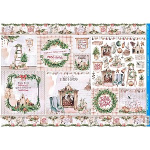 Papel para Decoupage Natal 50x34 - Coleção Natal Boho