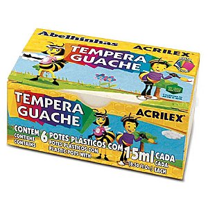 Tinta Guache 6 Cores 15 ml 02020 Acrilex