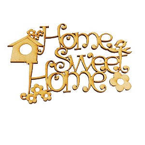 APLIQUE LASER MDF HOME SWEET HOME CASA DE PÁSSARO - 086330