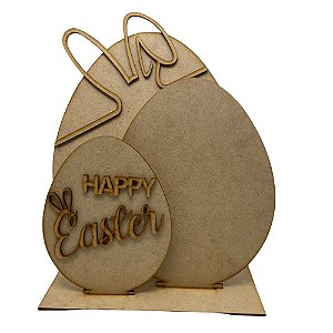 Aplique Placa 3 Ovos De Páscoa Happy Easter Com Base 045166