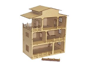 Kit Casinha De Bonecas Casa Mansão Woodplan MDF W4000