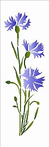 Stencil Opa 10x30 - Flores Centaurea Cyanus - OPA 3459
