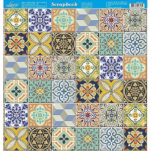 Papel Para Scrapbook Dupla Face 30,5 cm x 30,5 cm - SD-565 - Azulejos IV