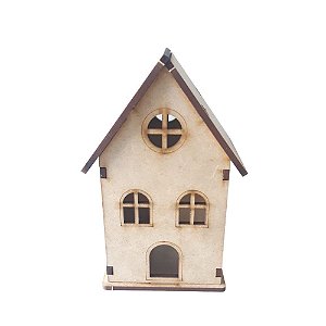 Miniatura Mini Casa Em MDF 11,5x7,5x5,5cm 6541