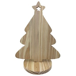 Enfeite Decorativo De Natal Pinheirinho Estrela Com Base 26 cm