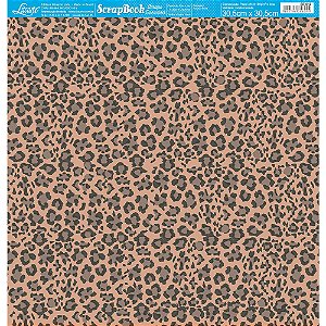 Papel Para Scrapbook Dupla Face 30,5x30,5 cm - Litoarte - SE-012 - Animal Print Onça Tradicional