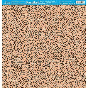 Papel Para Scrapbook Dupla Face 30,5x30,5 cm - Litoarte - SE-015 - Animal Print Onça Marrom e Preto