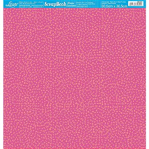 Papel Para Scrapbook Dupla Face 30,5x30,5 cm - Litoarte - SE-017 - Animal Print Onça Rosa