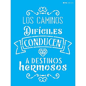 Stencil 15X20 - Frase Los Caminos - OPA 2845 - 50%