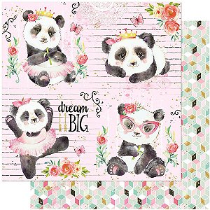 Papel Para Scrapbook Dupla Face 30,5 Cm X 30,5 Cm - SD-1078 - Coleção Panda