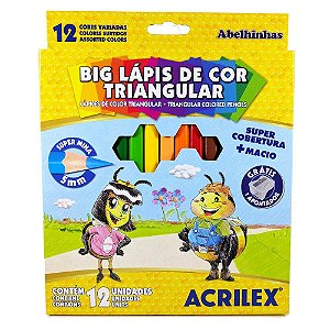 Big Lápis de Cor Triangular 12 Cores 4mm 09697 - Acrilex