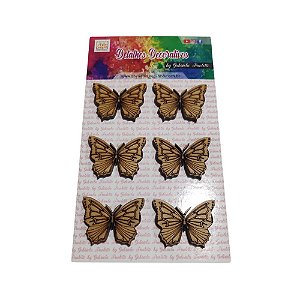 Aplique Laser MDF - Borboleta 3 cm 6 Unidades