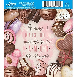 Decoupage Adesiva 10x10cm – Coleção Chocolates – A Vida É Mais Doce DAX-212