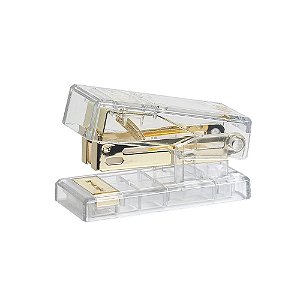 Mini Grampeador 26/6 Cristal Transparente Holic Tris