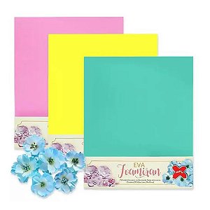 Folha EVA Foamiran Tons De Flores Intensas Sortidos Extrafino 30x35cm 10 Folhas