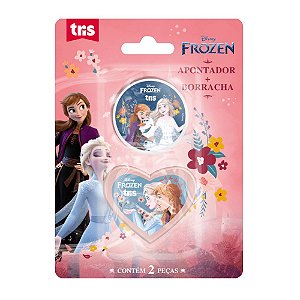 Kit Apontador Com Depósito E Borracha Frozen Disney - Tris