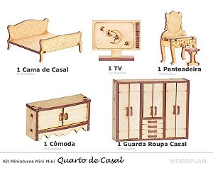 Kit De Miniaturas Quarto De Casal K2000 Brinquedo Infantil