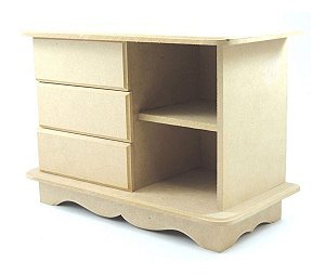 Mini Cômoda Mesa 3 Gavetas Bijuterias Organizador Mdf