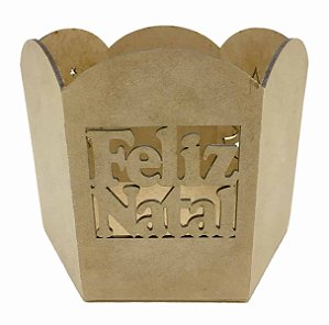 Porta Panetone MDF Feliz Natal Sextavado