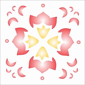 Stencil Para Pintura 10X10 – Arabesco Tulipa II – OPA0139 - 50%