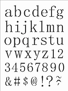 Stencil 15×20 Simples – Alfabeto Reto Minusculo – OPA 2496