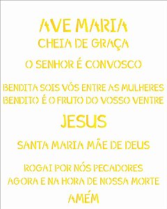 Stencil 20×25 Simples – Religião Oração Ave Maria – OPA 2193