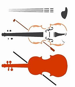 Stencil 20×25 Simples – Instrumentos – Violino – OPA 2585