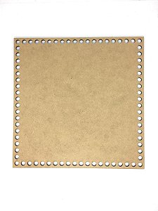 Base De Crochê Quadrada Cesto Fio Malha 25 Cm Mdf 3 Mm