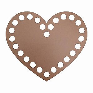 Base de Crochê Coração Cesto Fio Malha 10 cm MDF 3 mm - BC.CO-10