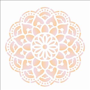 Stencil 14×14 Simples – Mandala Flor de Lótus – OPA 2696