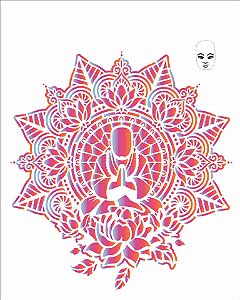 Stencil 20×25 Simples – Mandala Buda – OPA 2726