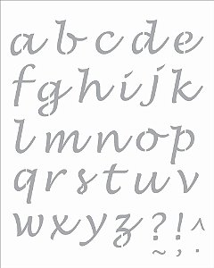 Stencil 20×25 Simples  Alfabeto Lucinda Minúsculo  Opa2509