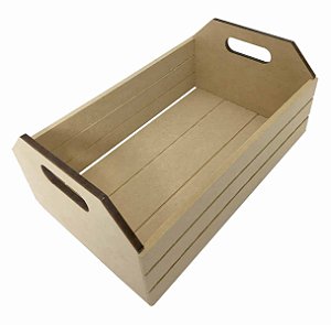 Caixote Riscado Com Alça MDF M 20x13x9 cm Decoração