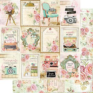 Papel Para Scrapbook Dupla Face 30,5 Cm X 30,5 Cm - Bons Momentos Cards/Floral - SD-1154