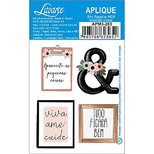 APM3-283 - Aplique Litoarte Em Papel E MDF - Quadrinhos E Tags