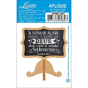 APM8-1001 - Aplique Em Papel E MDF - Tag De Mesa A Minha Alma