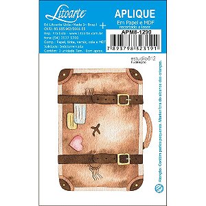 APM8-1299 - Aplique Em Papel E MDF - Kit Viagem Mala