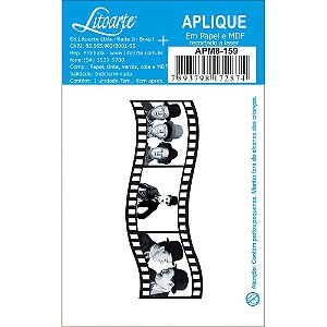 APM8-159 - Aplique Em Papel E MDF - Pedaço de Filme Ondulado